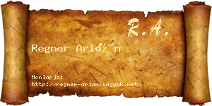 Regner Arián névjegykártya
